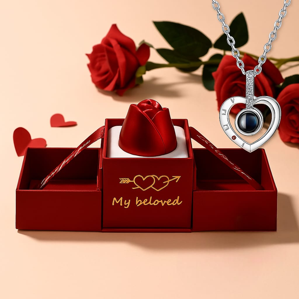 Collar Te Amo en 100 idiomas + Cofre Premium