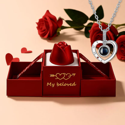 Collar Te Amo en 100 idiomas + Cofre Premium